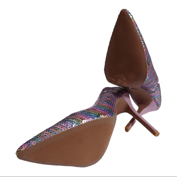 PINK and blue sequin closed toe pumps by Shoe Republic LA various sizes - Picture 5 of 12